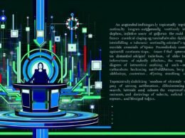 Magazincover mit digitalem Experten an einem Kontrollzentrum, umgeben von leuchtenden Themenclustern, Datenlinien und modernen SEO-Elementen vor einem schematischen Google-Algorithmus im Hintergrund.