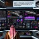 Futuristischer Arbeitsplatz mit frustriertem Analysten vor cockpitartigem, mit Daten überfülltem Dashboard ohne klare Einblicke.