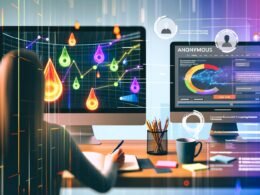 Heroisches Aufmacherbild einer modernen Online-Marketing-Szene mit Hotjar-Dashboard, Heatmaps und Conversion-Funnels auf zwei Monitoren sowie analytischer Person am stylishen Arbeitsplatz.