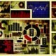 Collage aus KPI-Grafiken, Analyse-Dashboards, Web-Performance-Charts, Server-Symbolen und User Journey-Flows auf Website-Wireframes, die die Realität datengetriebener Analysen veranschaulicht.