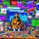 Überfüllter digitaler Schreibtisch mit Analytics-Dashboards, Zahlen und Logos von Google Analytics, Matomo, Adobe Analytics, Plausible. In der Mitte sitzt eine verzweifelte Person, im Hintergrund ein Reality-Check-Stempel.