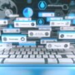 Abbildung eines modernen WordPress Dashboards mit klaren Navigationsstrukturen, Performance-Charts, Core Web Vitals, SEO-Grafiken und 404 Error Symbolen im minimalistischen Design.