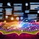 Dynamische Grafik eines digitalen Netzwerks mit Data- und Event-Layer, Consent-Management-Banner und Tag-Manager-Oberfläche in moderner Webumgebung.