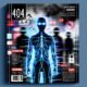 Düsteres Magazin-Titelbild mit abstrahierter KI-Silhouette, blau leuchtenden Datenströmen, zerbrochenen Datensätzen und Warnsymbolen vor verschwommenen Sci-Fi-Robotern.