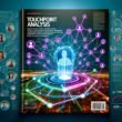 Digital illustrierte Customer-Journey-Landkarte mit leuchtenden Linien, Analytics-Elementen und anonymisierten, diversen Kundenfiguren, die zwischen verschiedenen Touchpoints wie Website, Social Media und Callcenter navigieren.