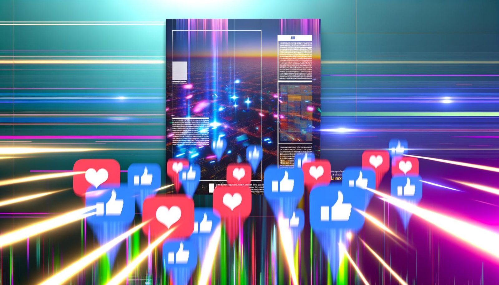 Visuell eindrucksvolle Titelseite mit Floating-Smartphones, die verschiedene Social-Media-Shortform-Clips abspielen, abstrahierte Datenvisualisierungen und Neon-Glitch-Effekte im Hintergrund, symbolisiert den Konkurrenzkampf um Aufmerksamkeit 2025.