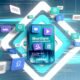 Titelbild mit einem Smartphone, Social-Media-Apps auf dem Display, schwebende Cards mit Video-Thumbnails und Infografiken, dazu moderne digitale Farben und dynamische Designelemente.