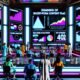 Team von Marketing-Profis analysiert im futuristischen Newsroom in Echtzeit Analytics und KI-gesteuerte Diagramme zu TikTok, Instagram Reels und YouTube Shorts