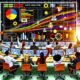 Vibrantes Büro mit verschiedenen Marketern vor leuchtenden Data-Dashboards, großem Bildschirm mit 'Datenanalyse Anwendung' und bunten Datenströmen aus mehreren Quellen.