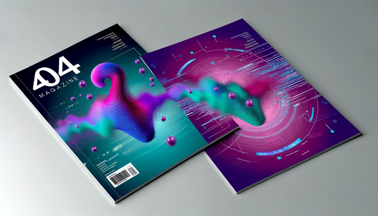 Abstraktes Cover mit schwebender Soundwelle in kräftigen Farben, entwickelt aus verflüssigtem Markenlogo vor digitalem, futuristischem Hintergrund