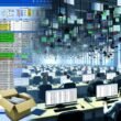 Dynamisches Büro mit Mitarbeitenden, die an Excel-Tabellen, Datenquellen, Code-Editoren sowie automatisierten Data-Pipelines und Dashboards arbeiten.