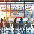 Modernes Online-Marketing-Team analysiert verschiedene Datenquellen auf großen Monitoren mit farbigen Dashboards, sichtbaren Fehlern und Warnsymbole betonen Herausforderungen bei der Datenqualität.
