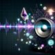 Digitales Artwork mit 3D-Soundwellen, Blockchain-Symbolen, NFT-Token und Sonos-Box auf einem cyberpunk-inspirierten Magazin-Layout