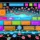 Modernes Kundendaten Übersicht Dashboard mit bunten, vernetzten Widgets für Kundenmetriken, grafischen Analysen, Consent-Status und Multichannel-Attribution, integriert mit CRM, Apps, E-Commerce und Offline-Touchpoints.