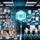 Gegenüberstellung eines unorganisierten, altmodischen Arbeitsplatzes mit Papier und alten Monitoren und einem modernen Content-Team mit digitalen Tools und schlanken Bildschirmen, verbunden durch Automatisierungen.