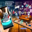 Collage zu AR-Marketing: Virtuelle Sneaker-Anprobe und Möbelplatzierung per Augmented Reality, Nutzergruppen mit Tablets und AR-Headsets sowie technische Overlays, urbanes Setting.