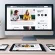 Screenshot einer modernen, hellen Website mit nahtlos integrierten, interaktiven Native Ads wie Quiz und Slidern im Newsfeed-Design auf Smartphone und Laptop