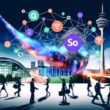 Stuttgarter Skyline mit Wahrzeichen, SEO-Logos, Ranking-Pfeilen und vernetzten Unternehmern in moderner, urbaner Magazin-Optik.