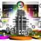 Moderne Illustration einer metaphorischen SEO-Schaltzentrale mit Hochhaus-Website-Struktur, Zahnrädern, Netzwerkleitungen, Analyse-Diagrammen, Backlink-Verbindungen und Nutzern an verschiedenen Geräten.
