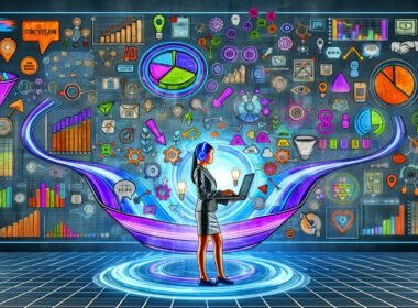 Digitaler Growth Hacker mit Laptop vor leuchtendem Dashboard voller A/B-Tests, Funnels, Heatmaps und Conversion-Trigger, umgeben von Icons für Psychologie, Usability und Testing. Im Hintergrund verblassen klassische Marketing-Elemente.