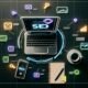 Vogelperspektive auf einen modernen Arbeitsplatz mit Laptop, auf dem ein SEO-Analyse-Dashboard angezeigt wird, umgeben von Strategien, Kaffee, Smartphone mit Analytics und Google-SERP-Visualisierung. Bunte SEO-Icons betonen technische Aspekte und Effizienz.