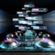 Futuristisches Cockpit mit holographischen Meta-Tag-Steuerungen und Suchergebnis-Landschaft im Hintergrund