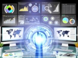 Moderne Infografiken und Illustrationen zeigen ein digitales SEO-Cockpit, farbige KPI-Widgets, Analyse-Tools wie Sistrix, Looker Studio, Search Console sowie Fehler im Reporting und eine Schritt-für-Schritt SEO-Roadmap.