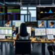 SEO-Experten in einem modernen Berliner Großraumbüro analysieren gemeinsam Sichtbarkeitsanalysen, Dashboards und SEO-Kennzahlen an Laptops und großen Monitoren.