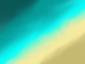 Abstraktes Luftbild von Strand, sandiger Küste und rollenden Meereswellen, minimalistische Strandlandschaft