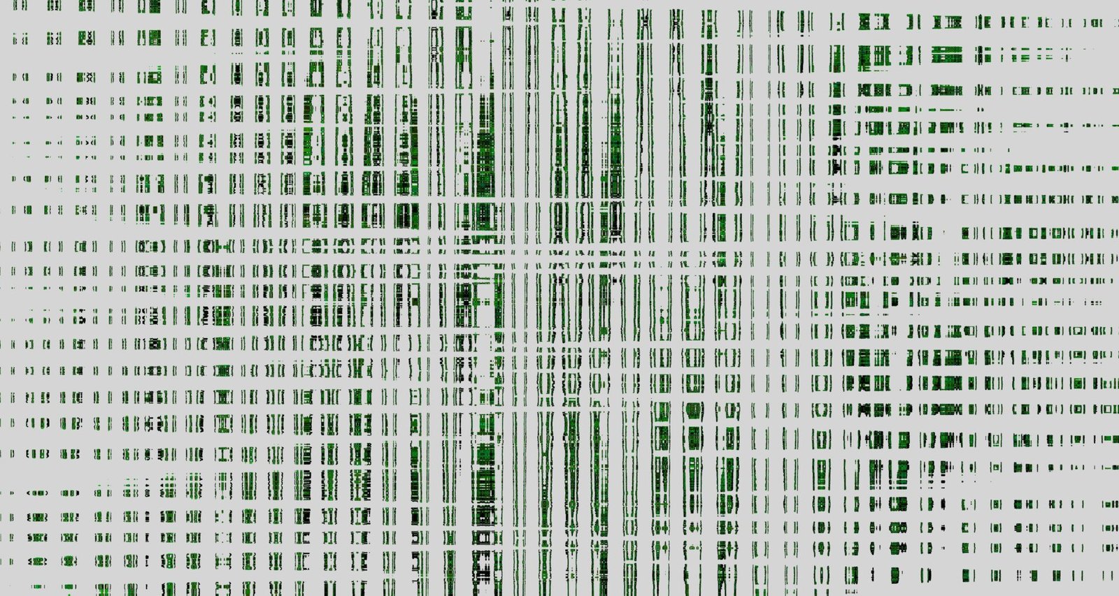 Abstrakte Darstellung von weißen und grünen Linien, die sich auf dynamische Weise überlappen und ein modernes Muster bilden