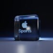 Apple Sportlogo leuchtet auf einem dunklen Hintergrund, aufgenommen von BoliviaInteligente, Symbol für Technologie und Innovation