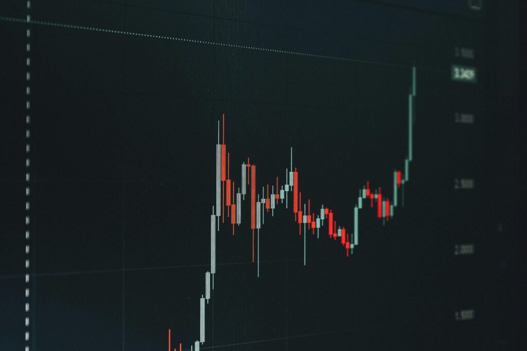 Aktienkurs-Chart mit steigendem Trend und grünem Linienverlauf, zeigt Entwicklung an der Börse