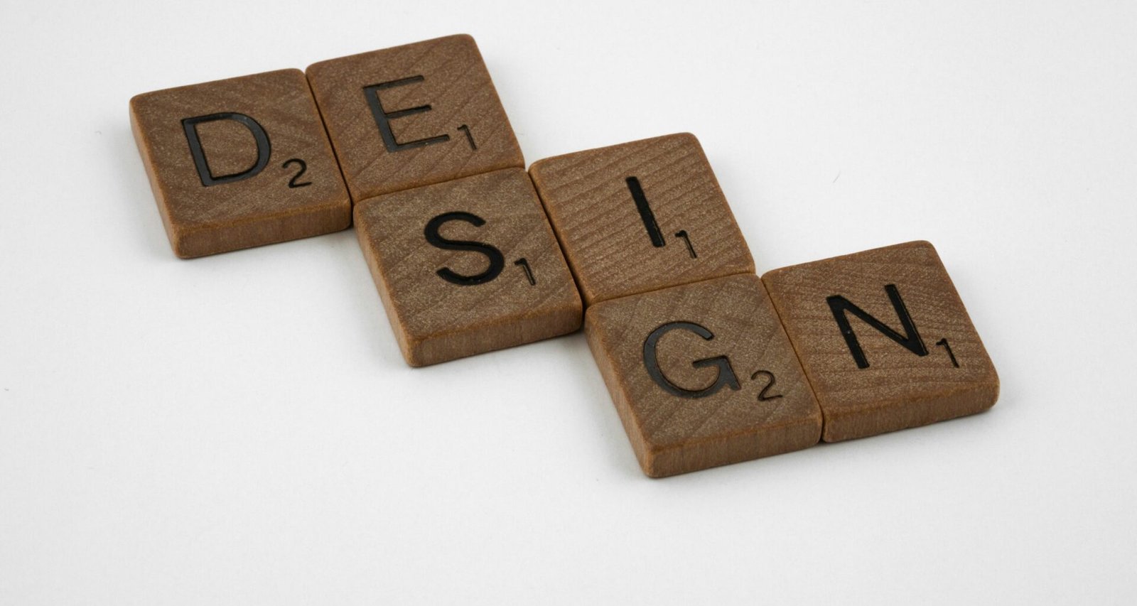 Brauner Holzbuchstabe I auf einer neutralen Oberfläche, verwendet als Symbol für typografische Gestaltung im Online-Marketing.