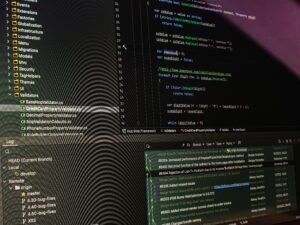 Ein Computerbildschirm mit mehreren Zeilen Code, die Softwareentwicklung und Programmierung zeigen