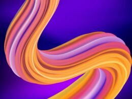 Abstrakter Hintergrund mit fließendem, wellenförmigem Design in verschiedenen Blautönen