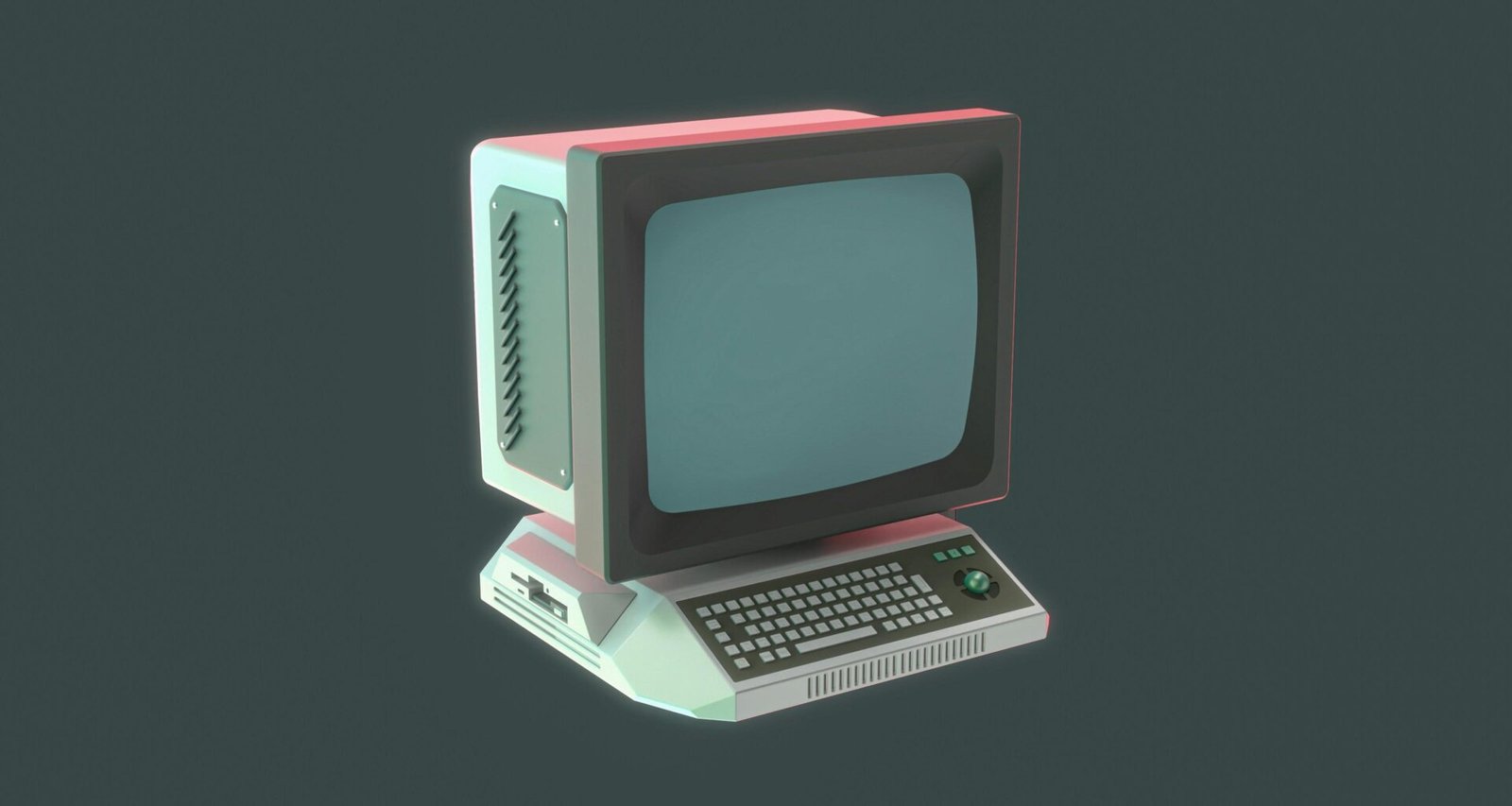 Alter Computer mit klassischer Tastatur und Maus auf einem Tisch, Symbol für technologische Entwicklung im Digitalbereich.