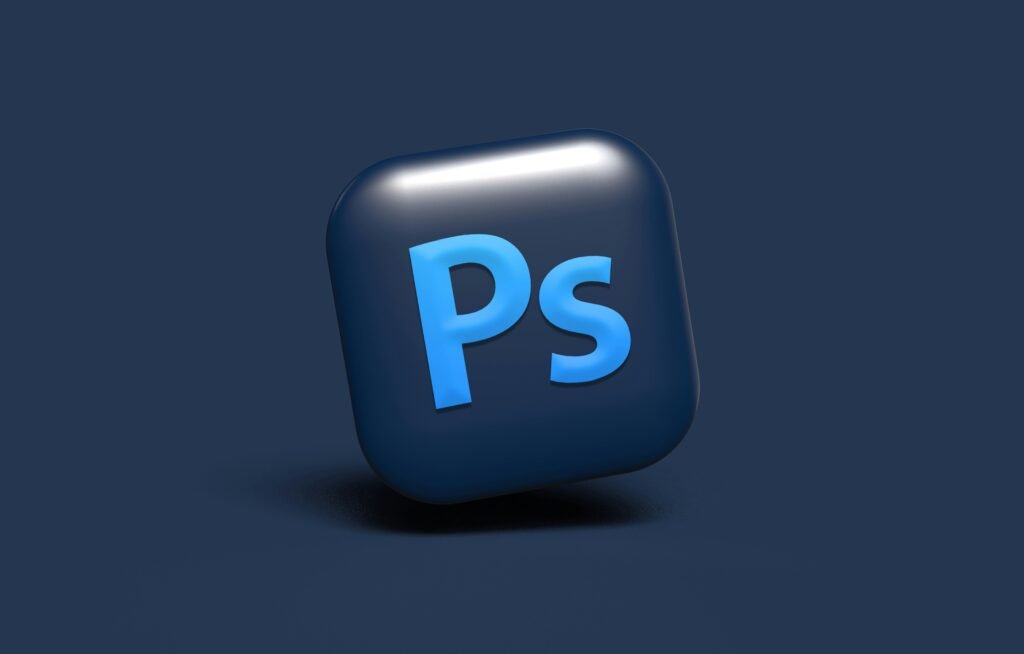 Blaues, quadratisches Objekt mit weißem Buchstaben P in der Mitte, klar vor neutralem Hintergrund platziert