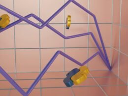 Einige gelbe Quietscheenten nebeneinander aufgestellt, Symbol für kreative Ideen und spielerische Konzepte.