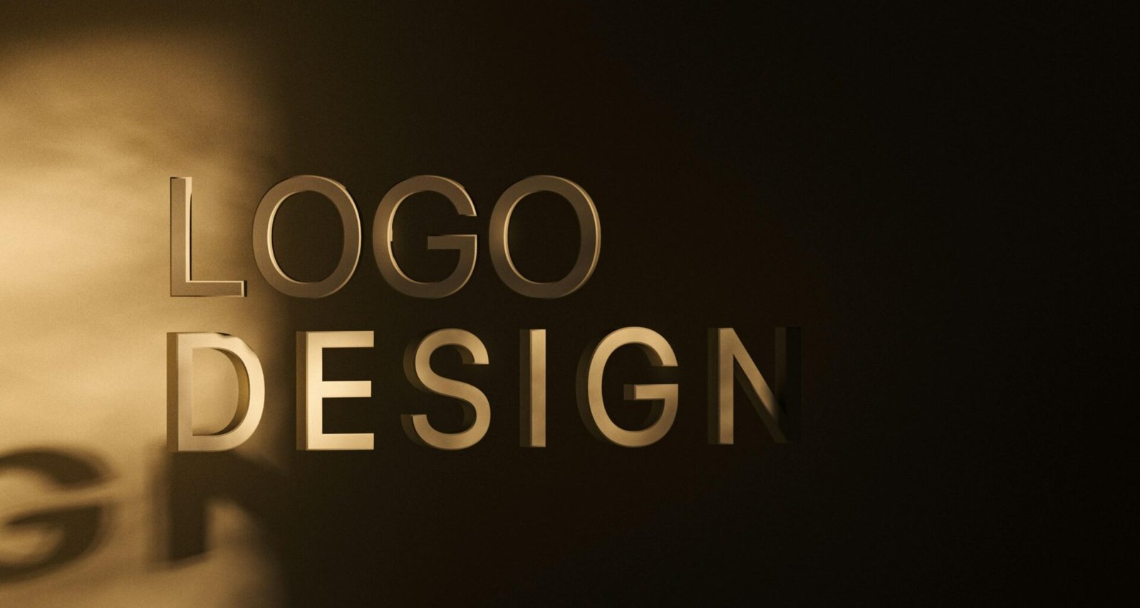 Schwarz-weißes Foto mit der Aufschrift 'logo design' in moderner Typografie, basierend auf dem Artikelthema