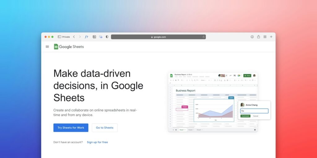 Screenshot einer Webseite mit dem eingeblendeten Text 'Make data driven decision' für datenbasierte Entscheidungsfindung