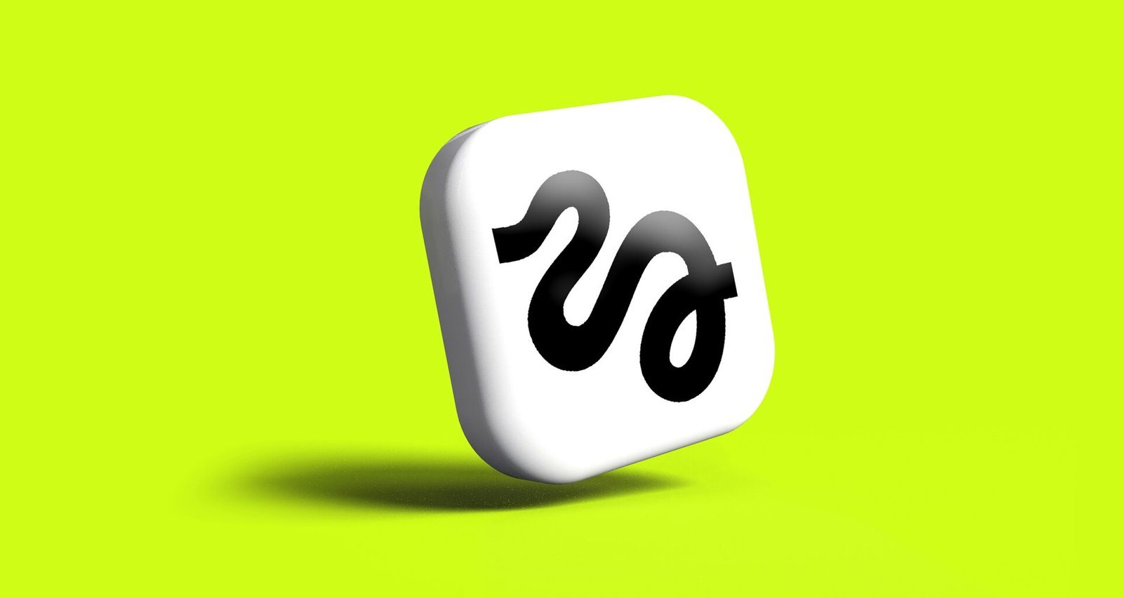 Weißes Icon mit schwarzem Schlangensymbol, minimalistischer Stil, geeignet für Artikel über Symbolik in Technologie und IT
