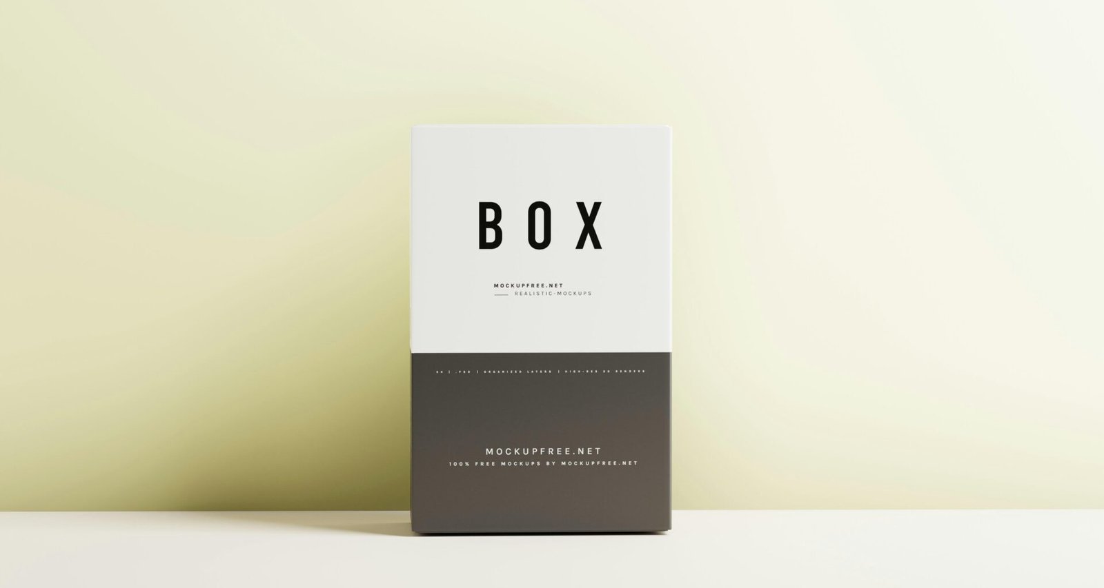 Eine minimalistische Box steht auf einem weißen Tisch. Perfekt geeignet für Themen rund um Produktdesign und Packaging.