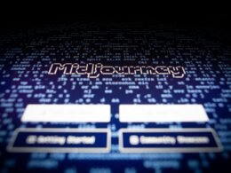 Nahaufnahme eines Computerbildschirms, auf dem die Worte 'mid - journey' zu sehen sind