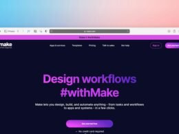 Ansicht einer Webseite, auf der der Schriftzug 'design workflows' zu sehen ist, als Beispiel für moderne Webentwicklung