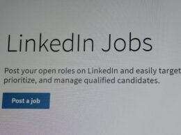 LinkedIn Jobs-Benutzeroberfläche mit hervorgehobener Schaltfläche zum Veröffentlichen eines neuen Jobs, Bildschirmansicht