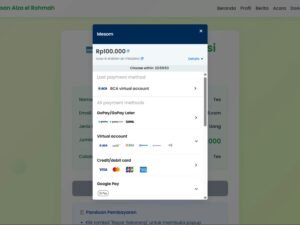 Online-Zahlungsformular mit Auswahlmöglichkeit verschiedener Kreditkarten auf einem Bildschirm dargestellt