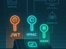 Modernes Kontrollzentrum mit Token-Icons, holographischen Kryptografischen Schlüsseln und Netzwerkdiagrammen für digitale Zugriffssicherheit