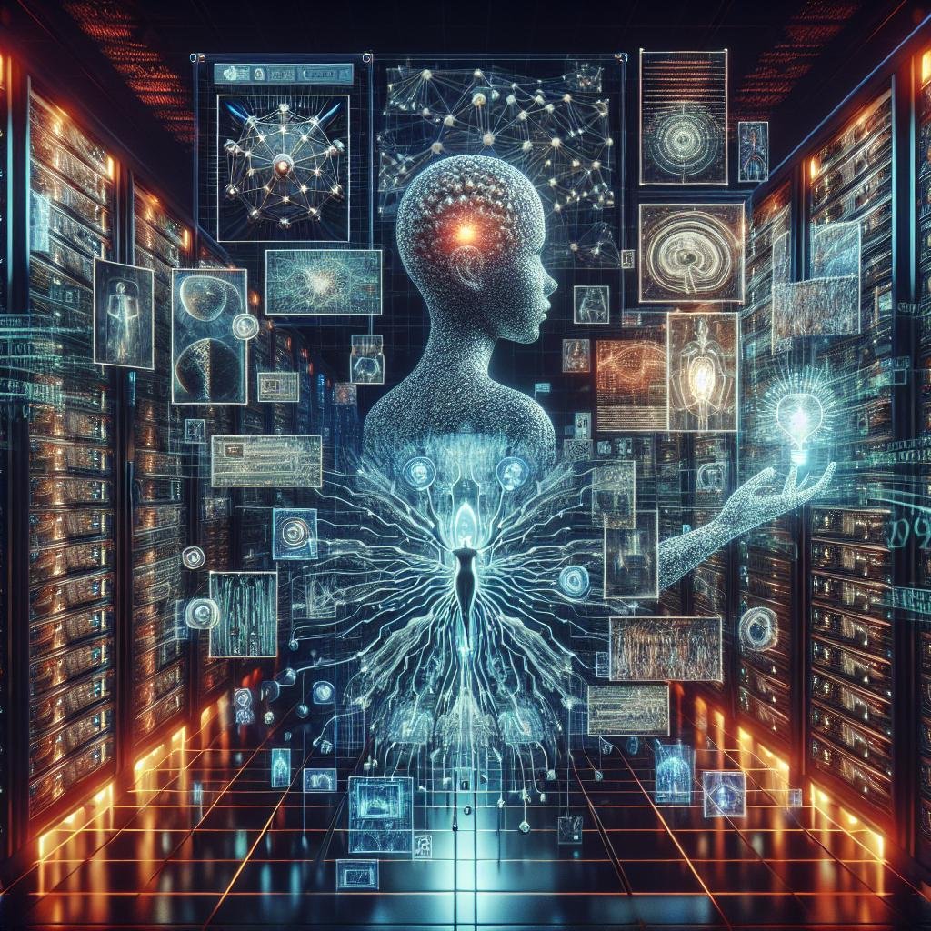 Digitale Collage zum Thema KI-generierte Pornografie mit neuronalen Netzwerken, Datenströmen und ethischen Grauzonen, erstellt von Tobias Hager für 404 Magazine.