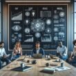 Vielfältiges Team arbeitet in einem modernen, minimalistischen Büro mit digitalem Whiteboard, das Diagramme, Preistabellen und Grafiken zu KI-Pricing-Modellen zeigt, um Kostenstrategien bei Open AI zu erörtern. Credit: 404 Magazine (Tobias Hager).