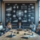 Vielfältiges Team arbeitet in einem modernen, minimalistischen Büro mit digitalem Whiteboard, das Diagramme, Preistabellen und Grafiken zu KI-Pricing-Modellen zeigt, um Kostenstrategien bei Open AI zu erörtern. Credit: 404 Magazine (Tobias Hager).